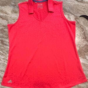 Adidas Women's Bright Day-Glow Red Mesh Athletic Top
